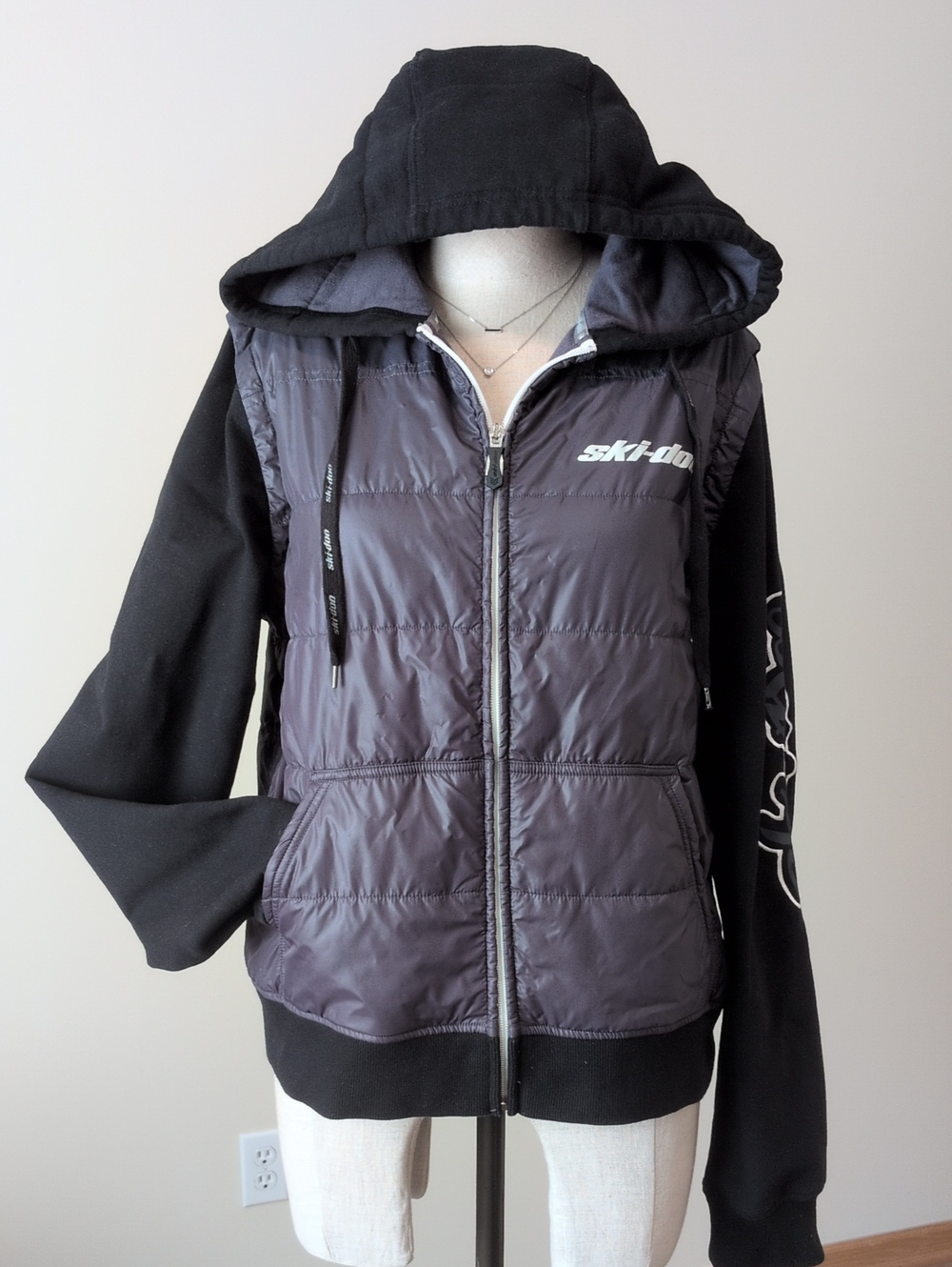 BRP Ski-Doo Lg Women's Black Hooded Puffer Jacket